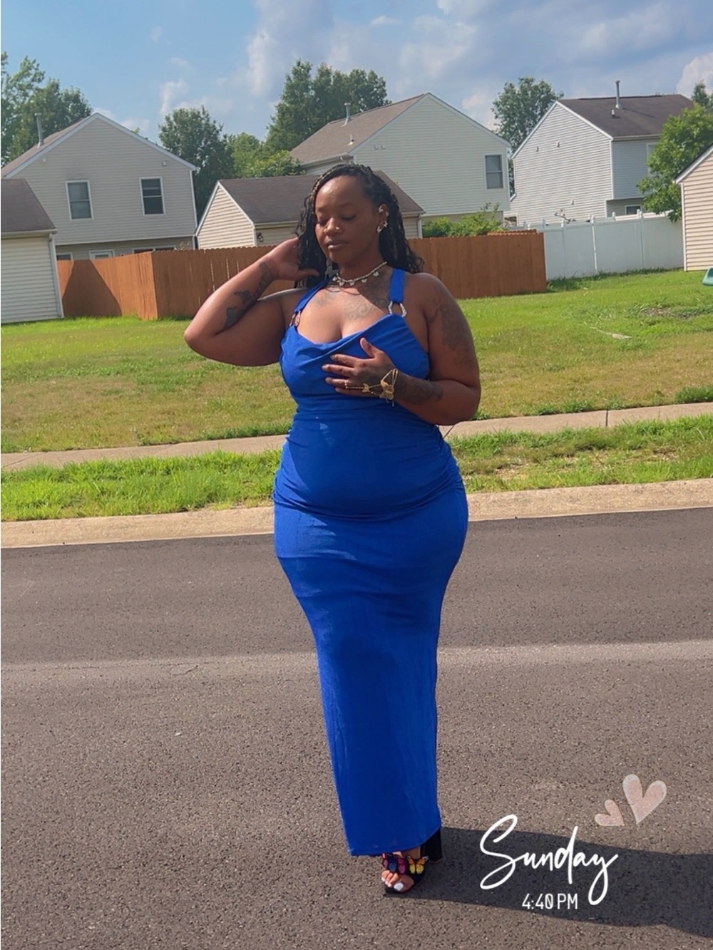 Fashion Nova Royal Blue Maxi Dress with Adjustable Straps